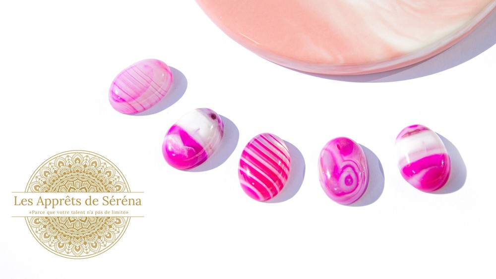 agate naturelle teintée fuchsia 13x18mm