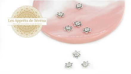 connecteur fleur zamak argent
