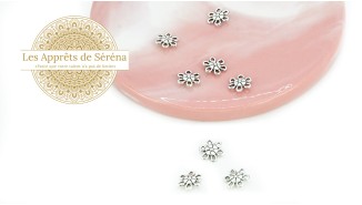 connecteur fleur zamak argent