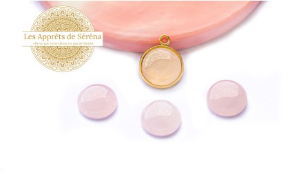 cabochon quartz rose 14mm