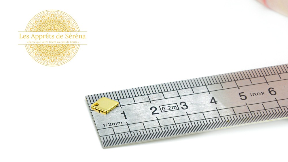 10 sequins losanges acier 9x7mm