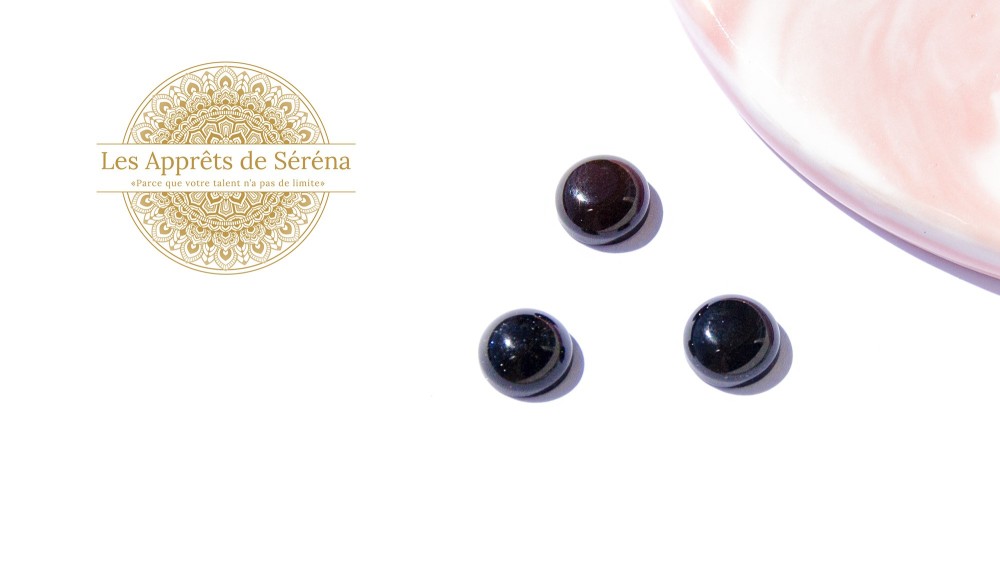 cabochon agate noire 6mm