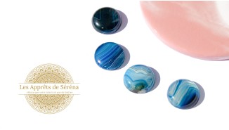 agate à rayures bleue