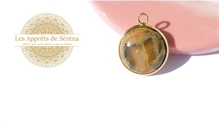agate naturelle jaune 20mm
