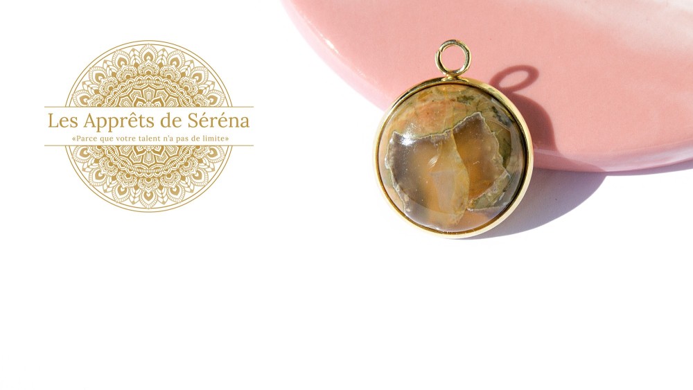 agate naturelle jaune 20mm