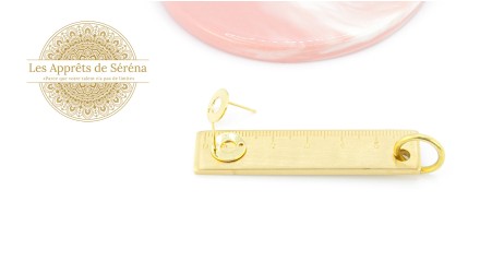 Paire de clous d'oreille ronde creuse 10.5mm en acier doré