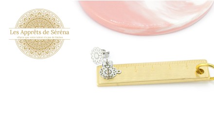 puce dentelle acier argent 13mm