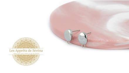 puces ovales 12x7mm en acier 304 argent