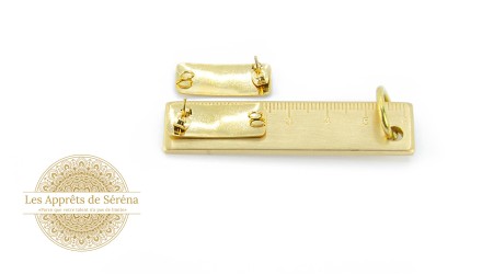 puces rectangle acier dorée
