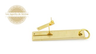 paire puce rectangle acier or