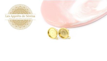 supports cabochons 10mm en acier 304 doré