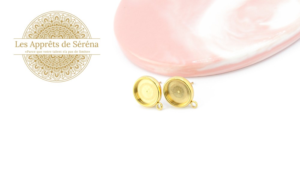 copy of Puces supports cabochons 4mm en acier 304 doré