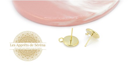 puces supports cabochons 10mm acier
