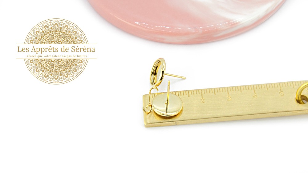 puces supports cabochons 10mm acier doré