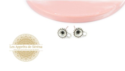 supports pour cabochons 4mm en zamak argent