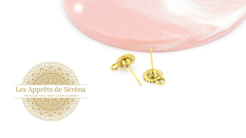 supports pour cabochons 4mm en zamak or