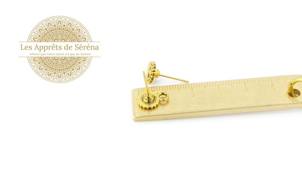supports pour cabochons 4mm en zamak doré x 10