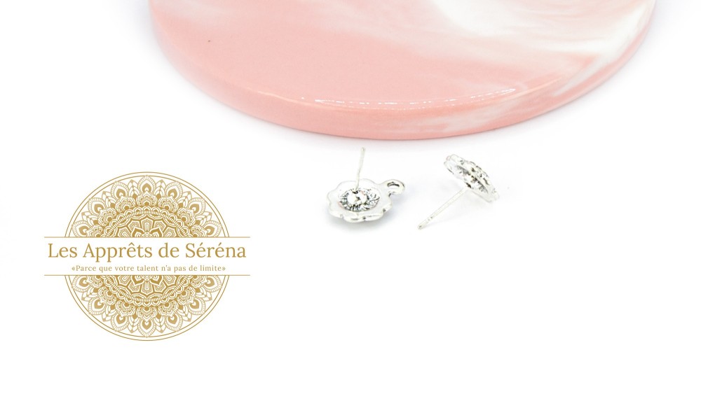 puces supports pour cabochons 1.5mm en zamak argent