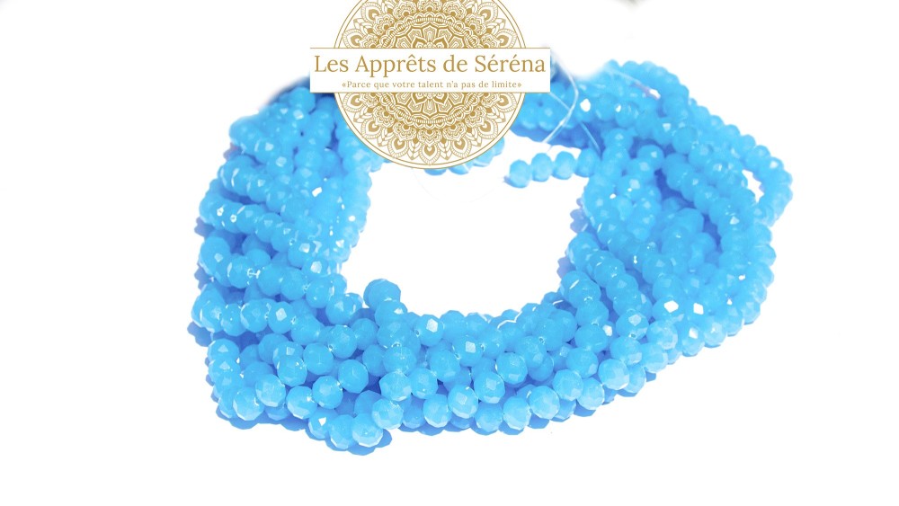 copy of 50 Perles abaques à facettes 8x6mm bleu opale