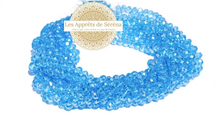 copy of 50 Perles abaques à facettes 8x6mm bleu opale