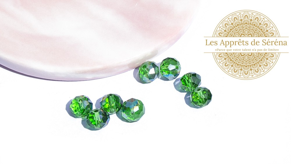 abaques 8x6mm citron vert AB x 50