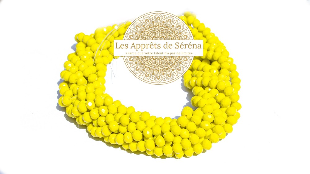 abaques 8x6mm jaune opaque