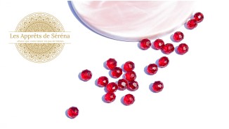 perles 8x6mm rouge cerise