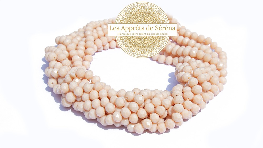 abaques 8x6mm rose porcelaine