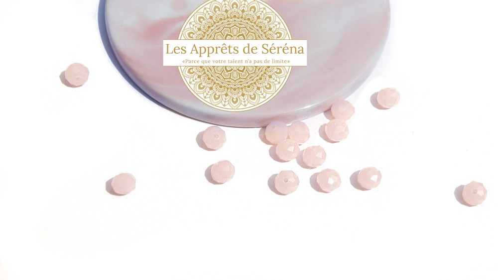 abaques 8x6mm rose opale