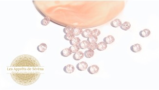 perles 8x6mm rose transparent
