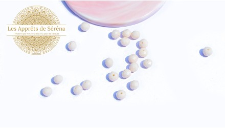 perles 8x6mm crème
