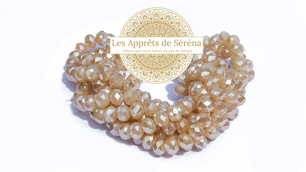 abaques 8x6mm beige AB