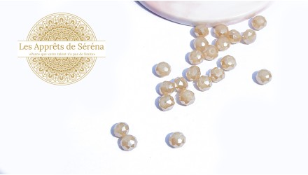 perles 8x6mm beige AB