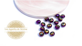perles 8x6mm violettes électrolyte