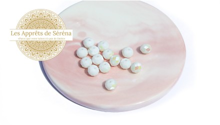 perles 8x6mm blanches AB