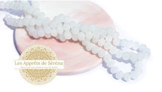 abaques 8x6mm blanches opale