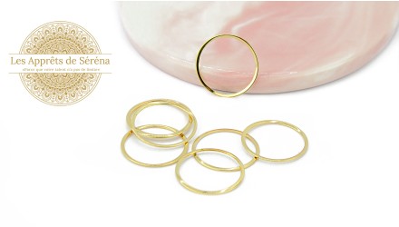 Connecteurs anneaux ronds fermés 20mm  acier 304 doré création bijoux