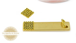 Connecteur estampe filigrane 15mm en zamak doré