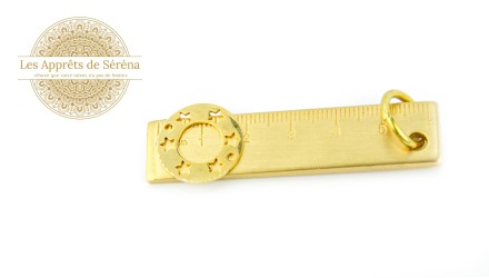 Connecteur rond à étoiles 20mm acier doré pour création  de bracelets