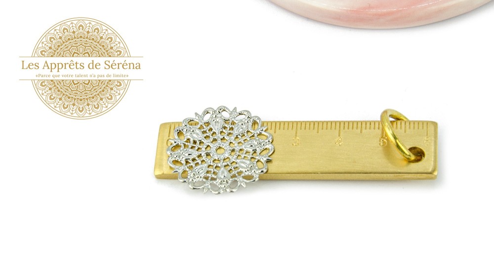 argent estampe filigrane 25mm