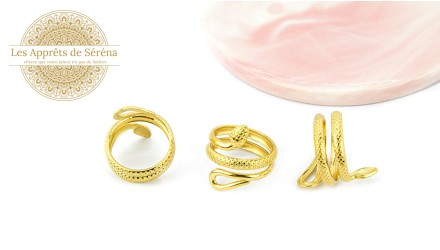 Support bague serpent en acier inoxydable doré plaqué 18K