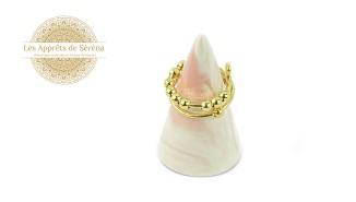 Support bague double anti stress pour pendentifs en laiton doré