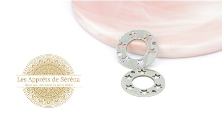 Connecteur rond à étoiles 20mm en acier 201 argent