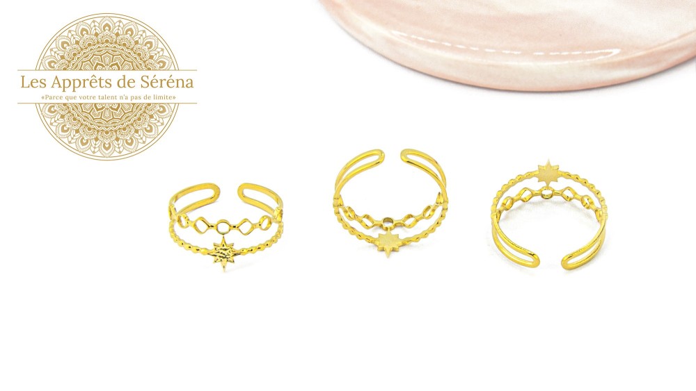 Support bague double étoile