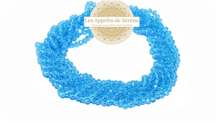 50 Perles abaques à facettes 6x5mm turquoise AB