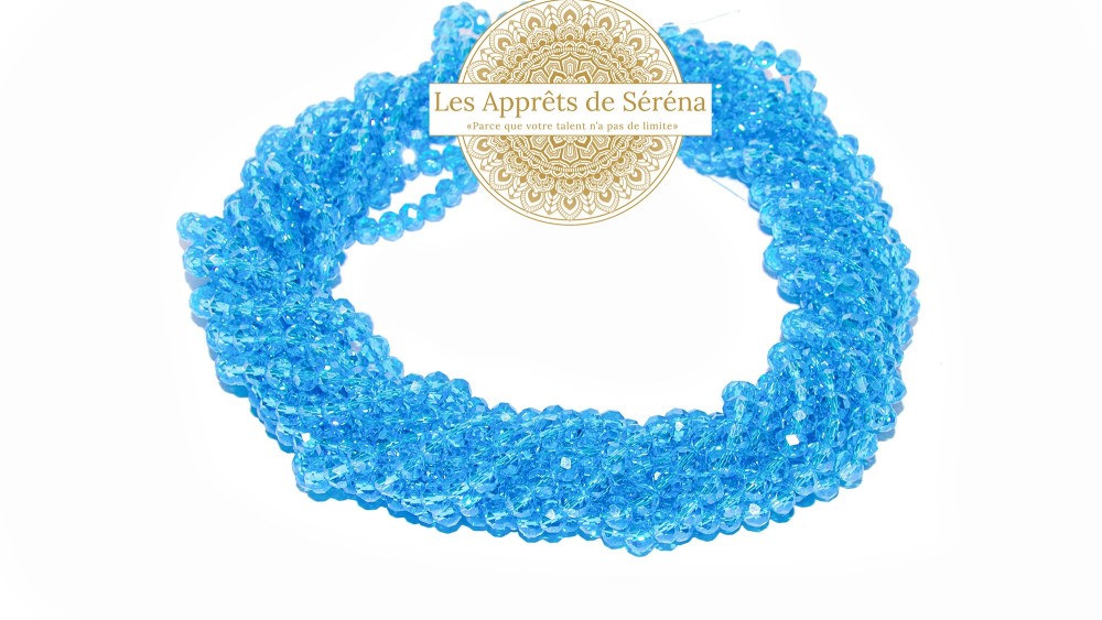 50 Perles abaques à facettes 6x5mm turquoise AB