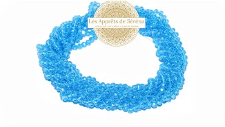 50 Perles abaques à facettes 6x5mm turquoise AB
