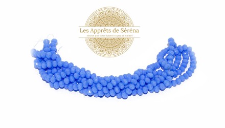 50 Perles abaques à facettes 6x5mm pervenche