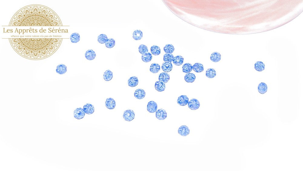 copy of 50 Perles abaques à facettes 8x6mm bleu opale