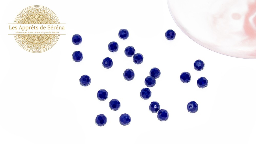 rondes à facettes 6x5mm bleu marine AB